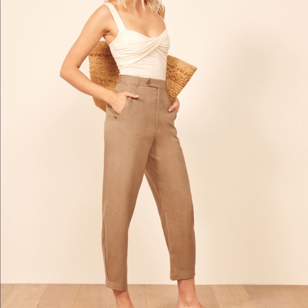 Reformation The Fallon Pant in Khaki